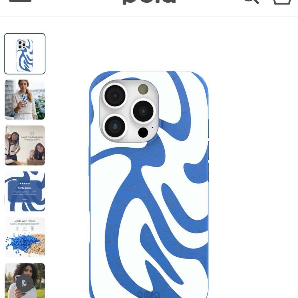 Pela iPhone 16 Pro Blue and White Phone Cases